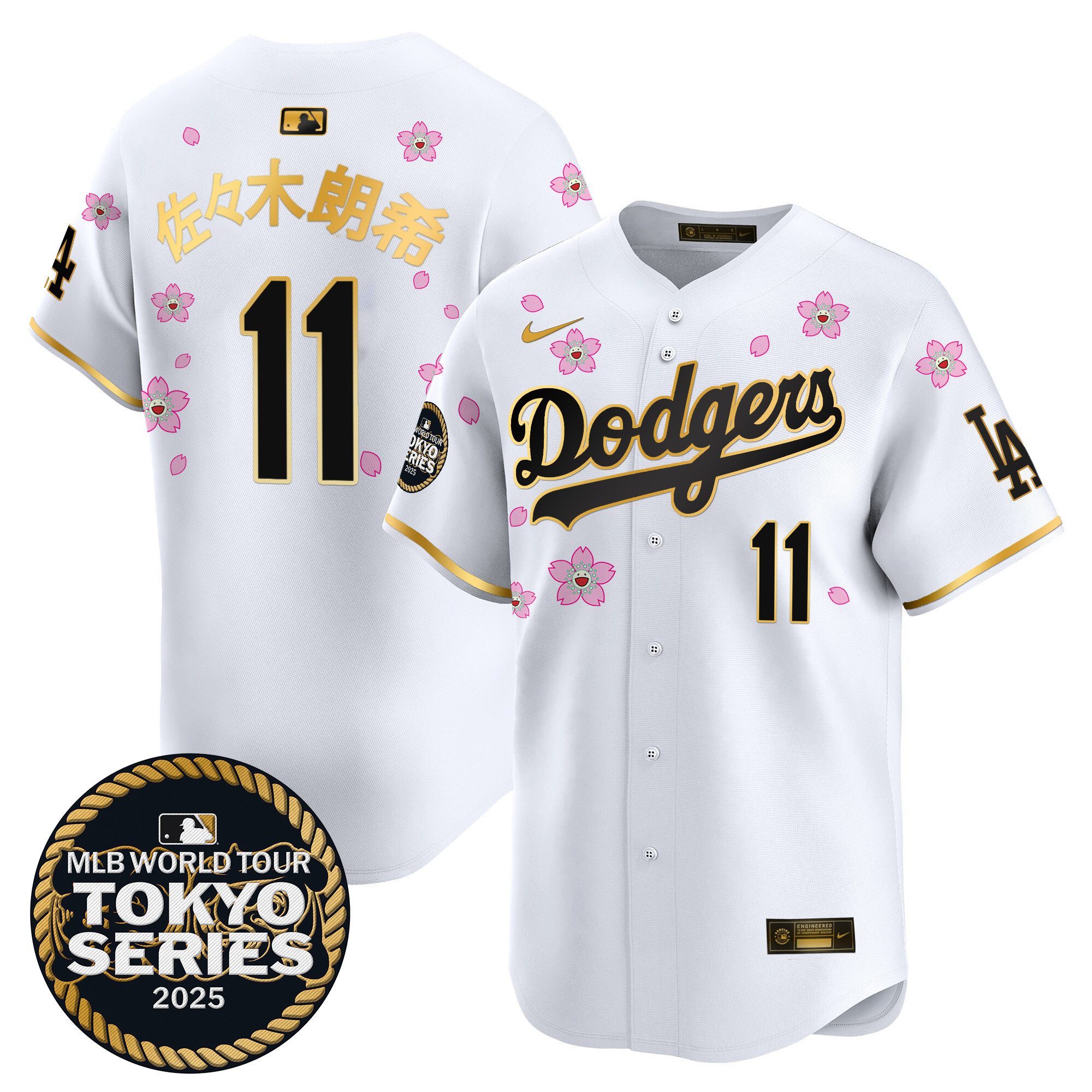 Men Los Angeles Dodgers #11 R Sasaki Tokyo Series white Limited Stitched 2025 Jersey 4